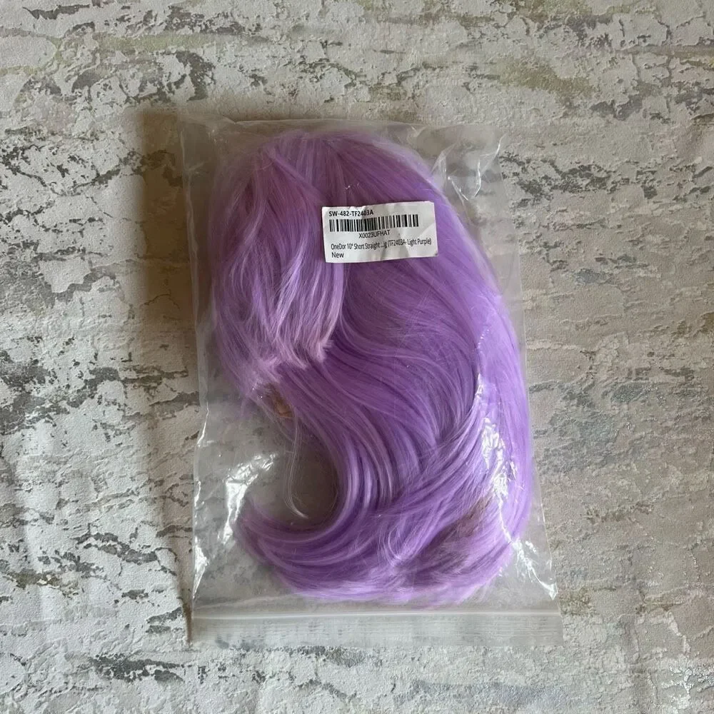 Onedor 10” Purple Lilac Bob Wig Flapper Cosplay Adjustable